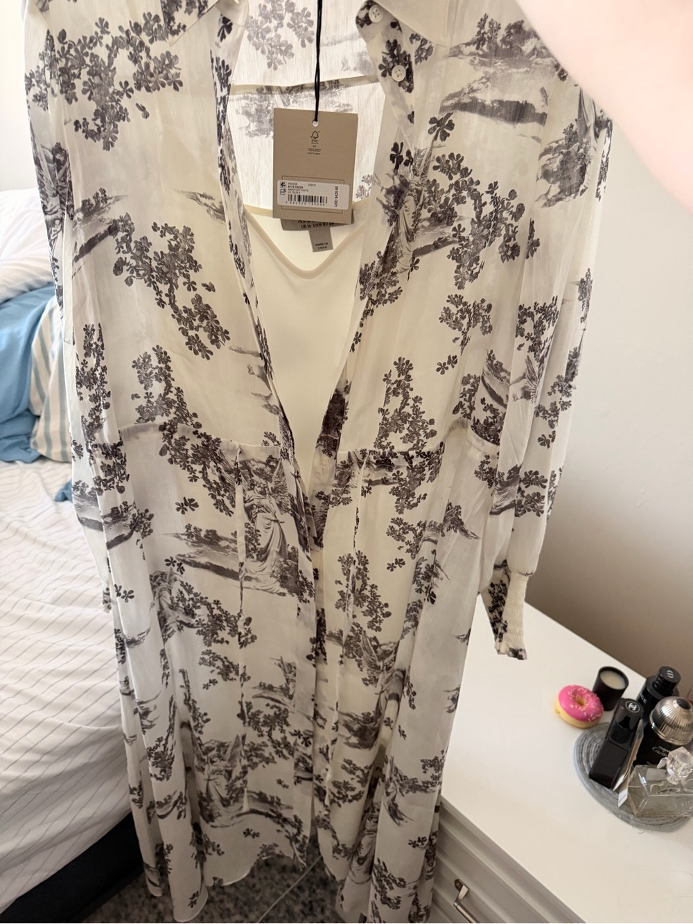 All Saints Skye Floral Asymmetric Hem Midi Dress - Picture 11 of 11